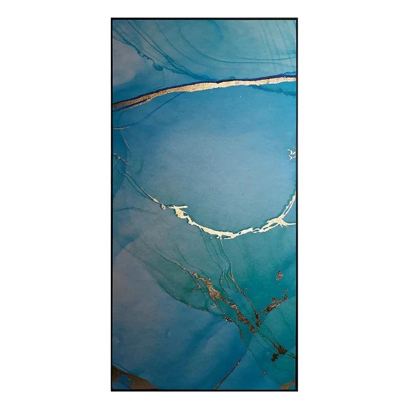 Blue Lagoon Set Of 3 Luxe Art With Gold Leaf Accents