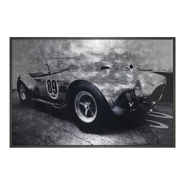 Cobra 427 Vintage Race Car Wall Art With Charcoal Frame