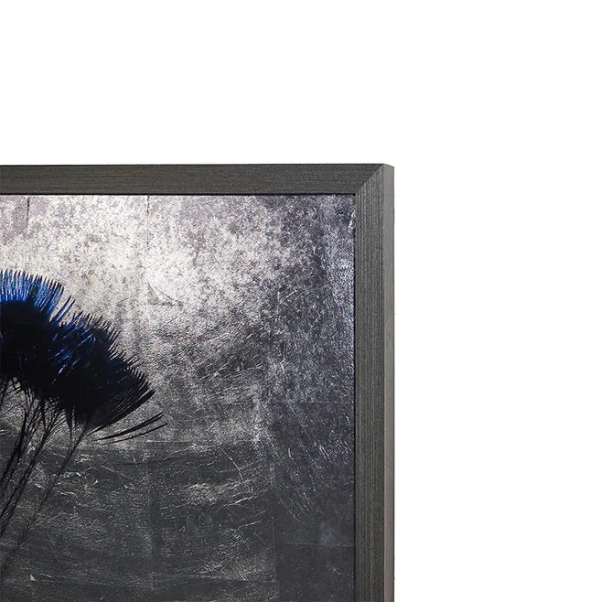 The Peacock - 48" X 72" Charcoal Frame Luxe Wall Art