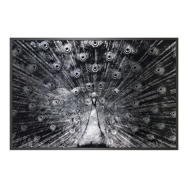 Silver Plumage 72" x 48" Charcoal Frame Luxe Wall Art