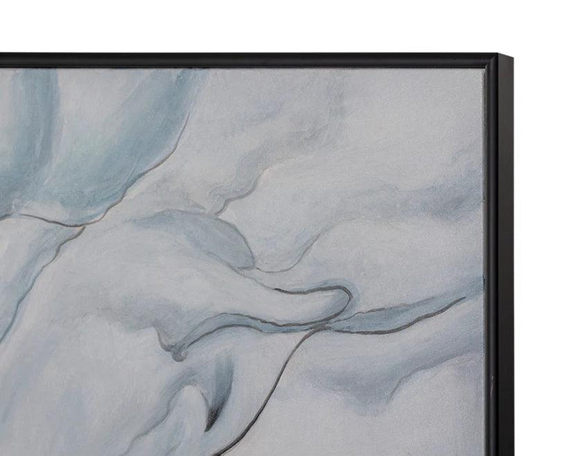 Glacial Rock Hand Painted Wall Art With Black Frame