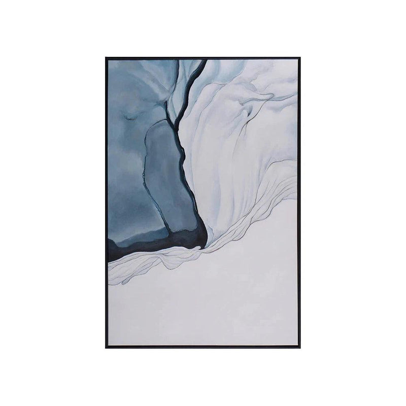 Glacial Rock Hand Painted Wall Art With Black Frame