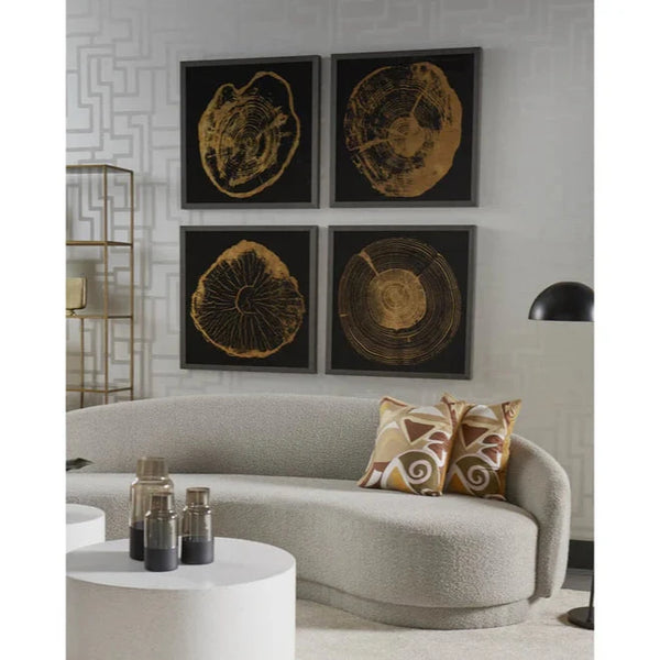 Time Lines Set Of 4 Modern Luxe Art With Charcoal Frame