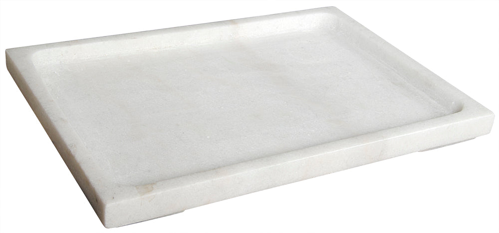 White Marble Made Rectangular Tray