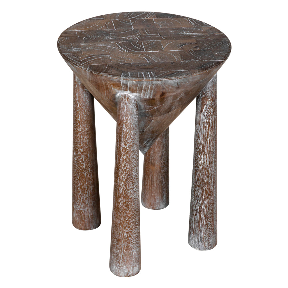 Kongo Conical Base Wooden Side Table