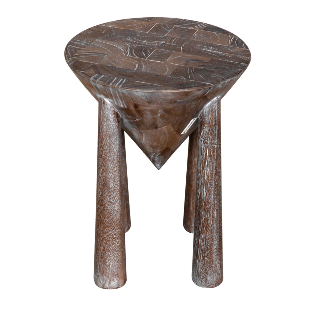 Kongo Conical Base Wooden Side Table