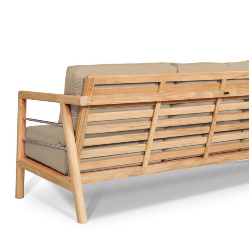 Aalto 86-inch Teak Deep Seating Outdoor Sofa with Sunbrella Cushion-Outdoor Sofas & Loveseats-HiTeak-LOOMLAN