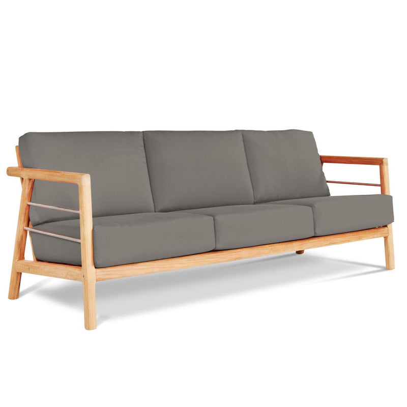 Aalto 86-inch Teak Deep Seating Outdoor Sofa with Sunbrella Cushion-Outdoor Sofas & Loveseats-HiTeak-Charcoal-LOOMLAN