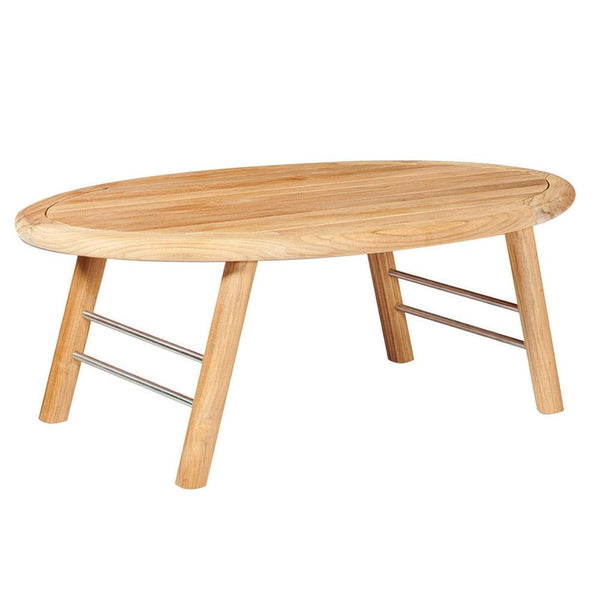 Aalto Oval Outdoor Teak Coffee Table-Outdoor Coffee Tables-HiTeak-LOOMLAN