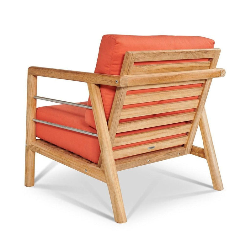 Aalto Teak Deep Seating Outdoor Club Chair with Sunbrella Cushion-Outdoor Lounge Chairs-HiTeak-LOOMLAN