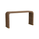 Abaca Rope Warppeed Waterfall Console Table-Console Tables-Chelsea House-Deep Brown-LOOMLAN