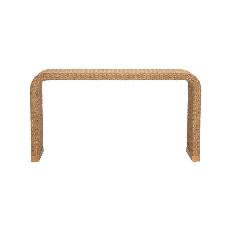 Abaca Rope Warppeed Waterfall Console Table-Console Tables-Chelsea House-LOOMLAN