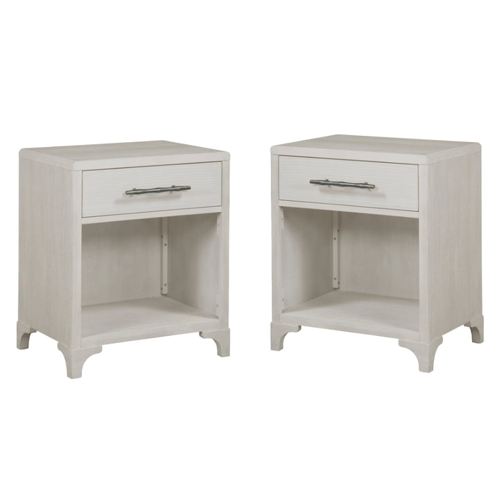 Abaco One Drawer White Nightstand (Set of 2)-Nightstands-Panama Jack-LOOMLAN
