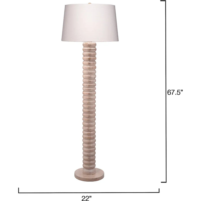 Abacus Wood Floor Lamp With Linen Shade-Floor Lamps-Jamie Young-LOOMLAN