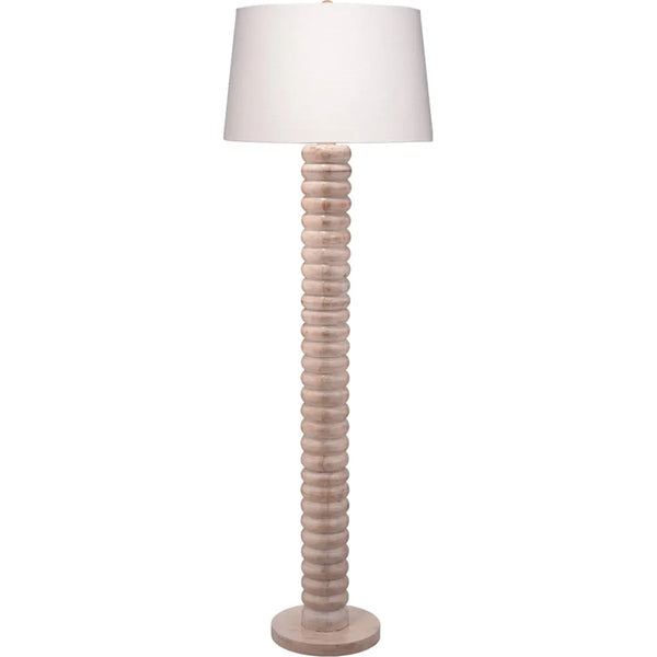 Abacus Wood Floor Lamp With Linen Shade-Floor Lamps-Jamie Young-LOOMLAN