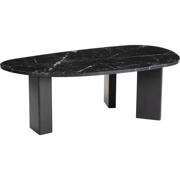 Aberdeen Black Marble & Wood Geometric Coffee Table - LOOMLAN - Zuo Modern - Coffee Tables