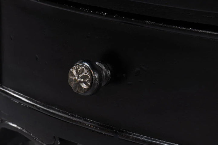 Abraham Half Round Shaped Black Console Table - LOOMLAN - Sarreid - Console Tables