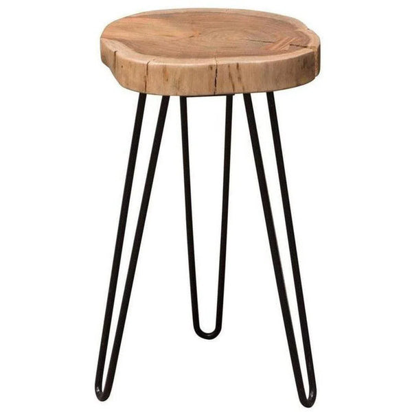 Acacia One of a Kind Live Edge Accent Table Black Hairpin Legs Side Tables LOOMLAN By Diamond Sofa