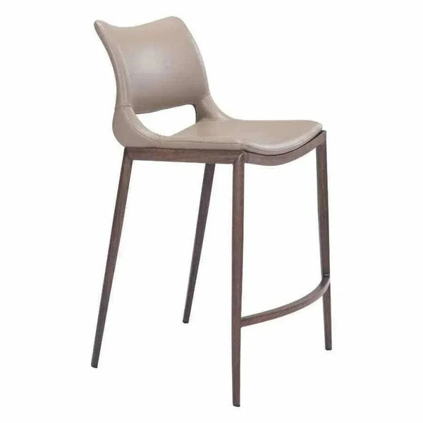 Ace Counter Chair (Set of 2) Gray & Walnut - LOOMLAN - Zuo Modern - Counter Stools