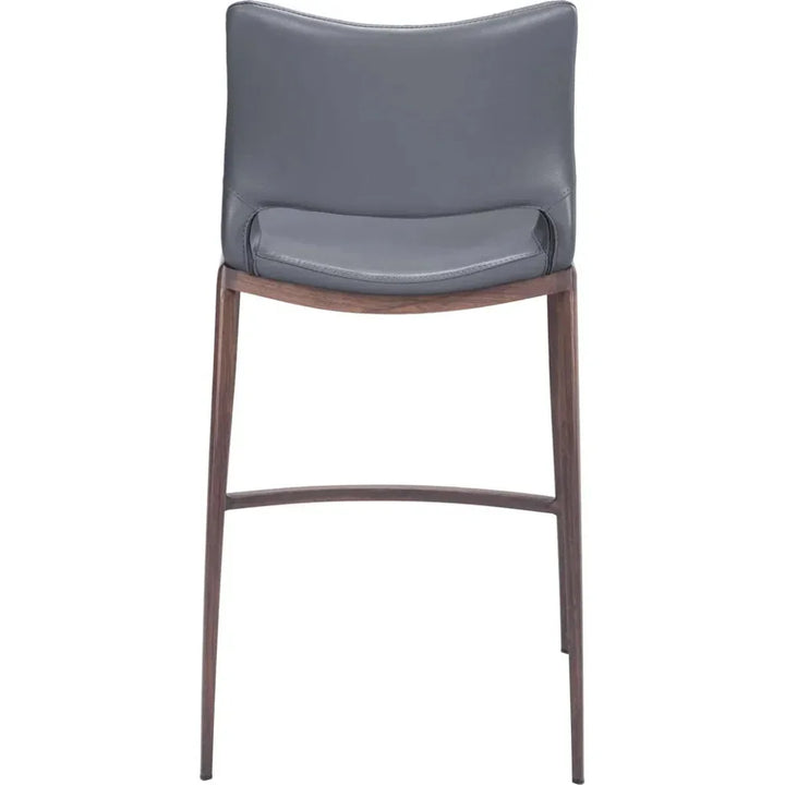 Ace Counter Stool 2PC Dark Gray & Walnut - LOOMLAN - Zuo Modern - Counter Stools