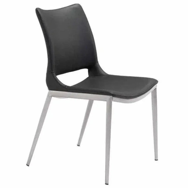 Ace Leather Armless Dining Chair 2PC - LOOMLAN - Zuo Modern - Dining Chairs