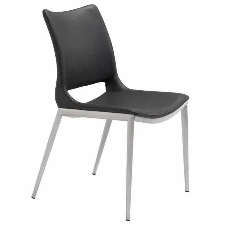Ace Leather Armless Dining Chair 2PC - LOOMLAN - Zuo Modern - Dining Chairs