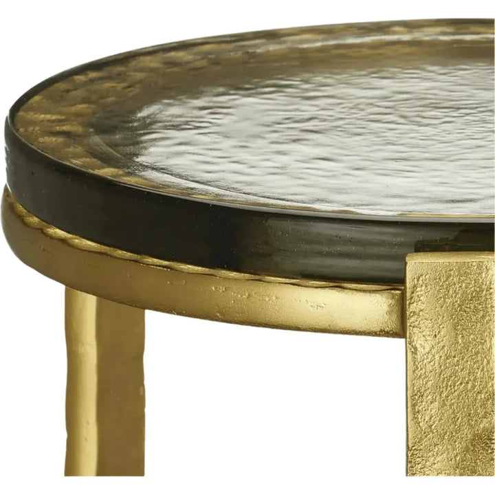 Acea Gold Drinks Table - LOOMLAN - Currey & Co - Side Tables