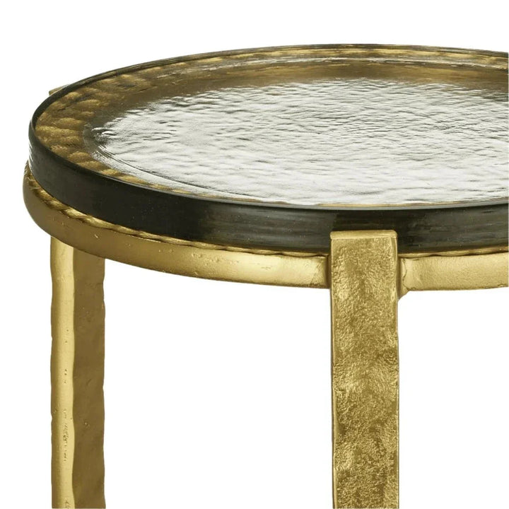 Acea Gold Drinks Table - LOOMLAN - Currey & Co - Side Tables