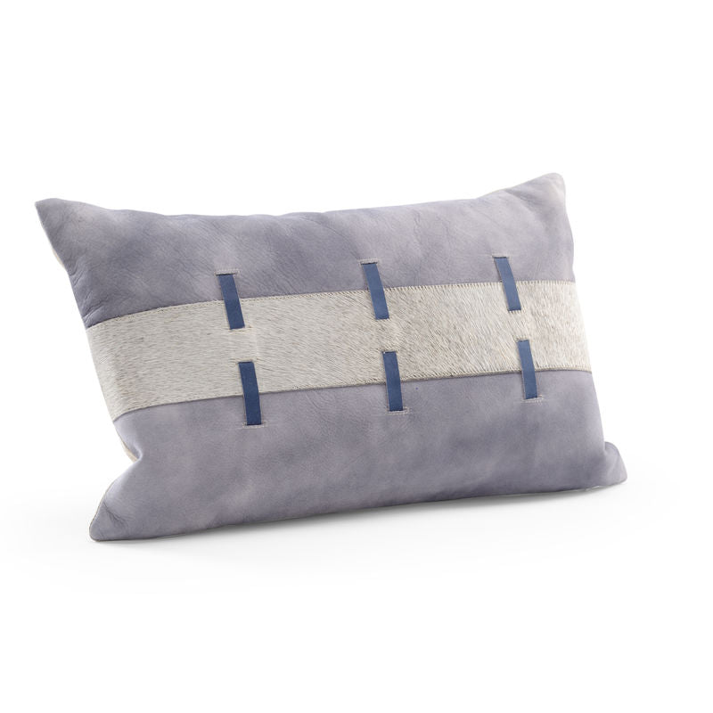 Acoma Hair on Hide Strip Laced Throw Pillow-Throw Pillows-Wildwood-LOOMLAN