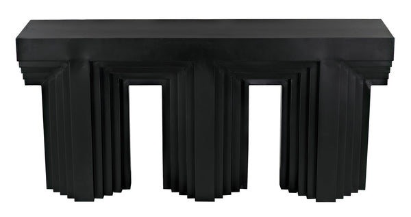 Acropolis Black Console Table-Console Tables-Noir-LOOMLAN