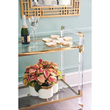 Acrylic Brass Frame Bar Cart-Home Bar Carts-Chelsea House-LOOMLAN