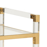 Acrylic Brass Frame Bar Cart-Home Bar Carts-Chelsea House-LOOMLAN