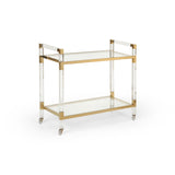 Acrylic Brass Frame Bar Cart-Home Bar Carts-Chelsea House-LOOMLAN