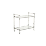 Acrylic Nickel Frame Modern Bar Cart-Home Bar Carts-Chelsea House-LOOMLAN