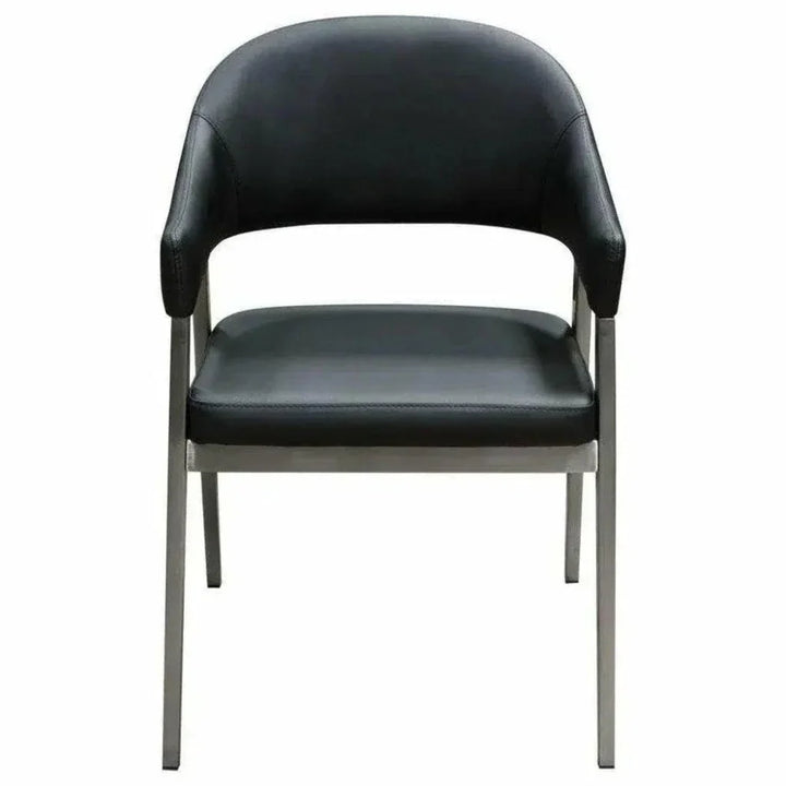 Adele Leather Modern Dining Chair 2PC - LOOMLAN - Diamond Sofa - Dining Chairs