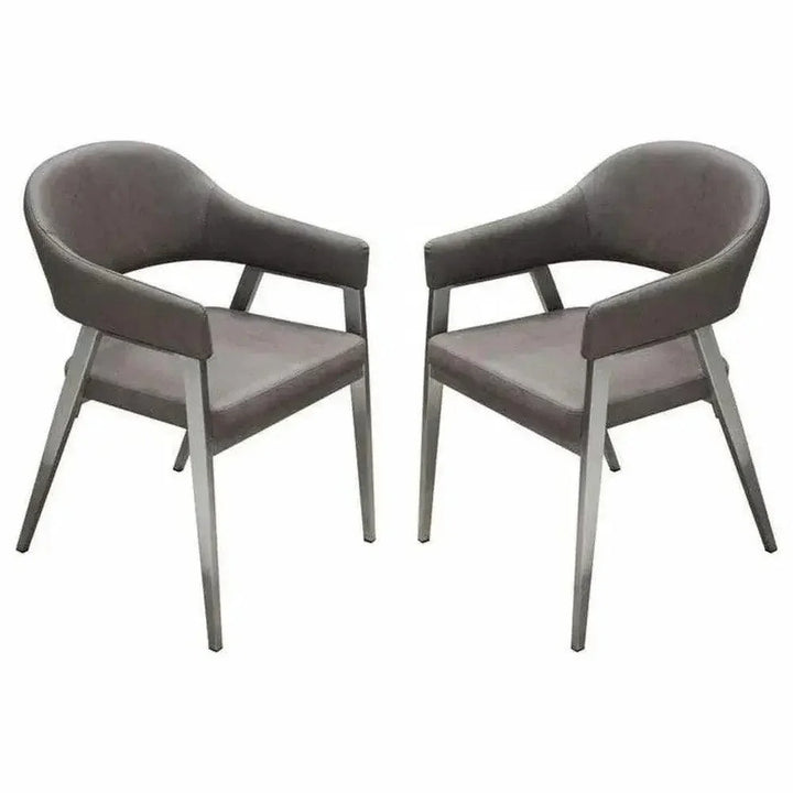 Adele Leather Modern Dining Chair 2PC - LOOMLAN - Diamond Sofa - Dining Chairs