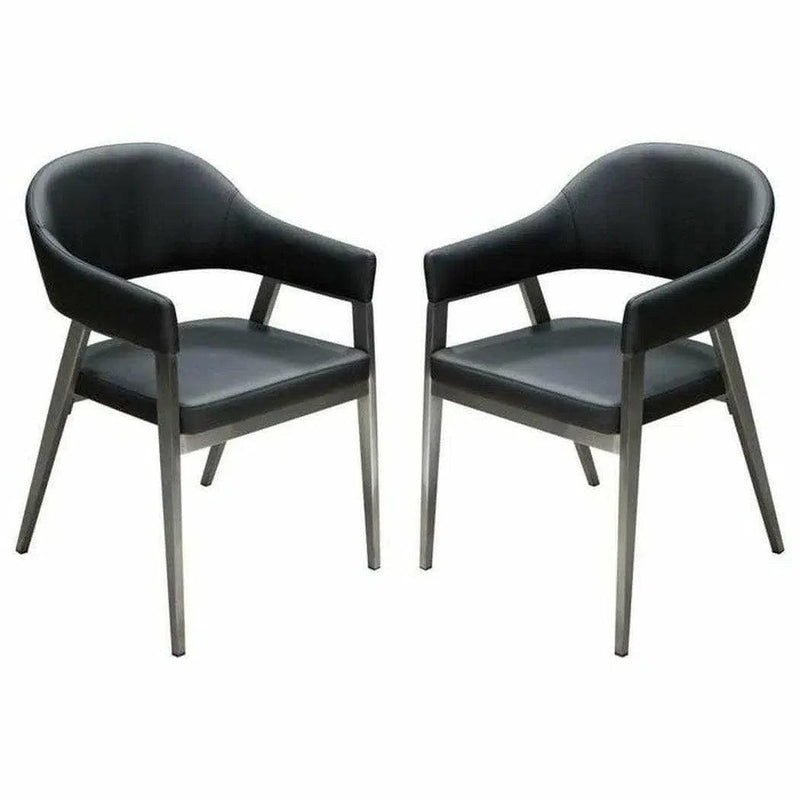 Adele Leather Modern Dining Chair 2PC