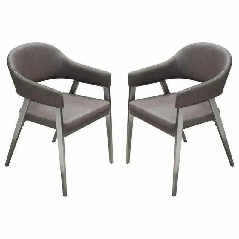 Adele Leather Modern Dining Chair 2PC