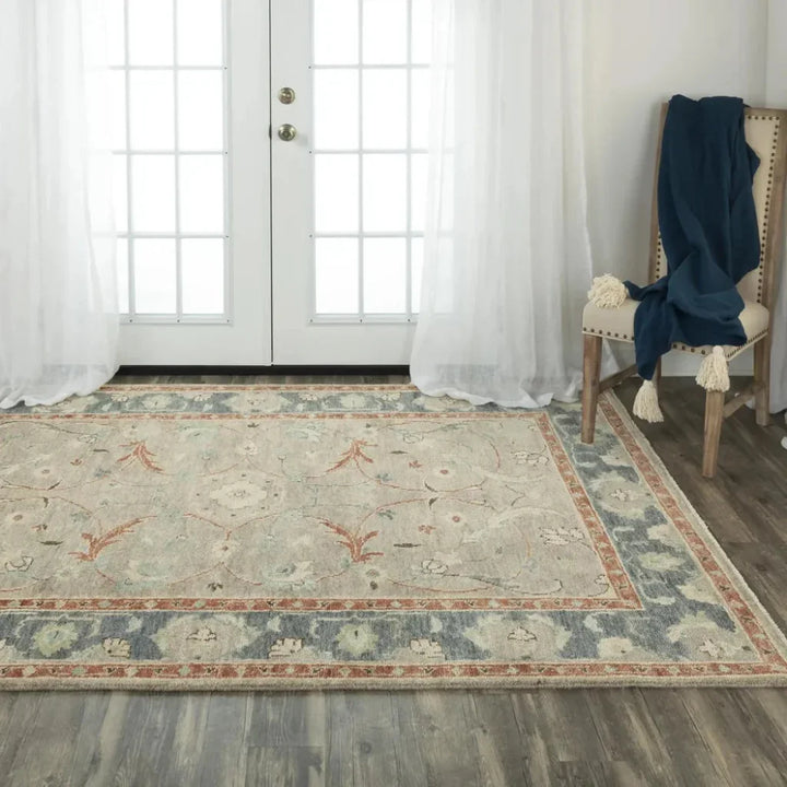 Aden Floral Light Blue Large Area Rugs For Living Room - LOOMLAN - LOOMLAN - Area Rugs