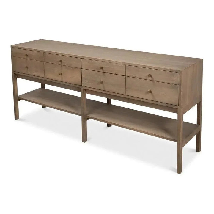 Adler Natural Rectangular Console Table - LOOMLAN - Sarreid - Console Tables
