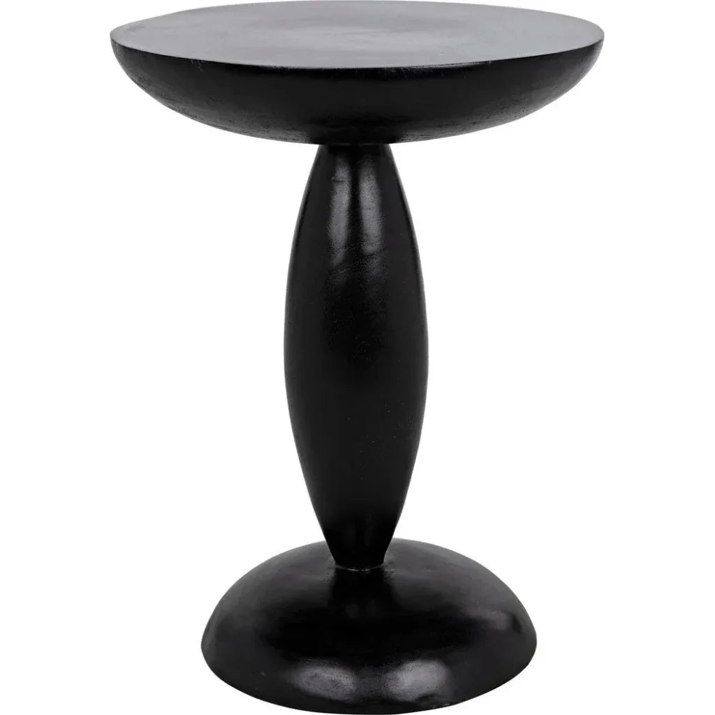 Hand Rubbed Black Mahogany Side Table | LOOMLAN