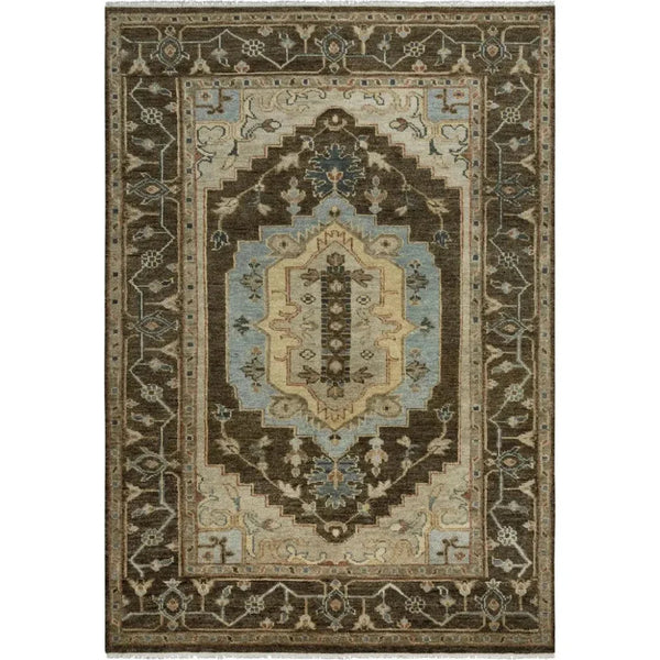 Ados Medallion Dark Brown Large Area Rugs - LOOMLAN - LOOMLAN - Area Rugs