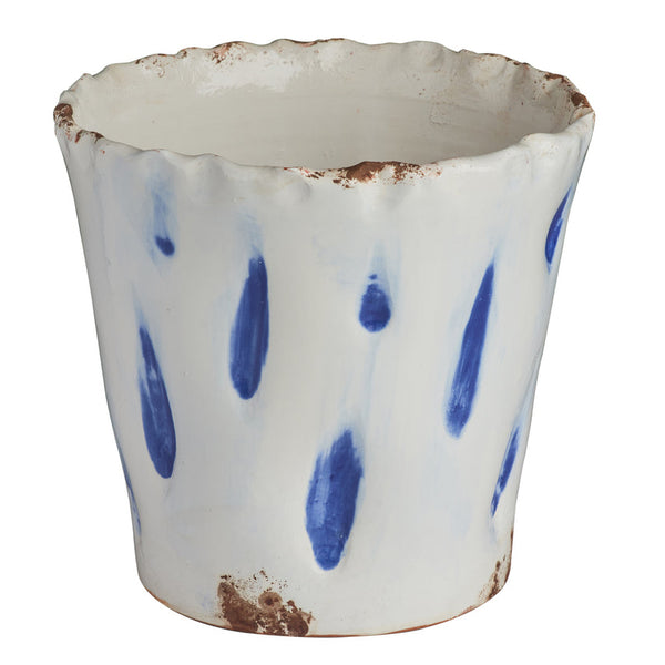 Aegean Blue Dots Ceramic Cachepot
