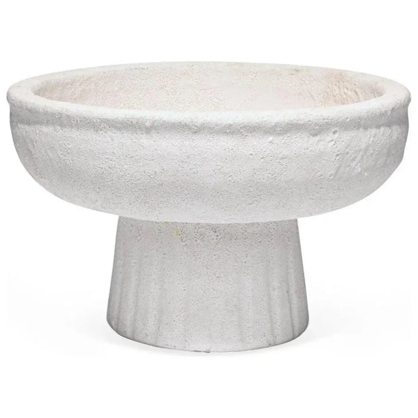 Aegean White Ceramic Pedestal Bowl