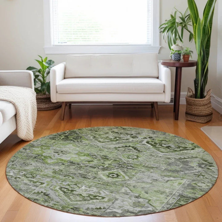 Aelain Aloe Washable Indoor - Outdoor Rug - LOOMLAN - LOOMLAN Rugs - Outdoor Rugs