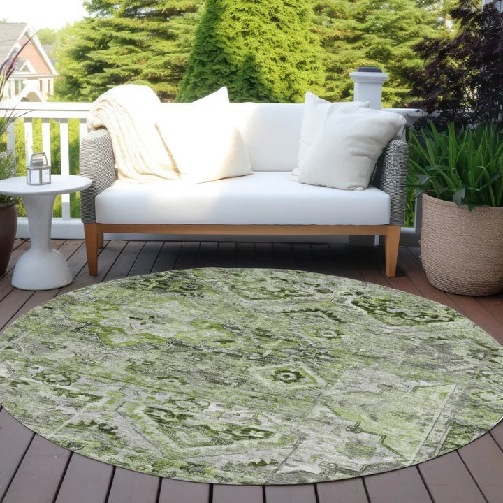 Aelain Aloe Washable Indoor - Outdoor Rug - LOOMLAN - LOOMLAN Rugs - Outdoor Rugs