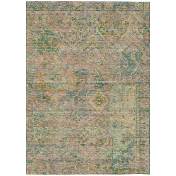 Aelain Green Washable Indoor - Outdoor Rug - LOOMLAN - LOOMLAN Rugs - Outdoor Rugs