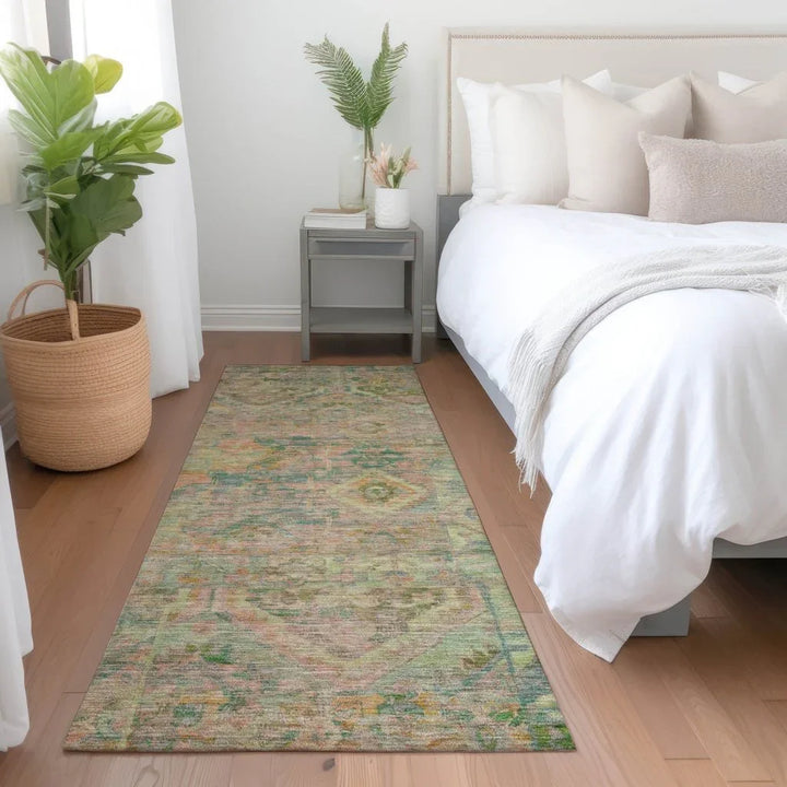 Aelain Green Washable Indoor - Outdoor Rug - LOOMLAN - LOOMLAN Rugs - Outdoor Rugs