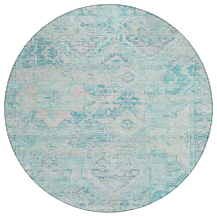 Aelain Teal Washable Indoor - Outdoor Rug - LOOMLAN - LOOMLAN Rugs - Outdoor Rugs