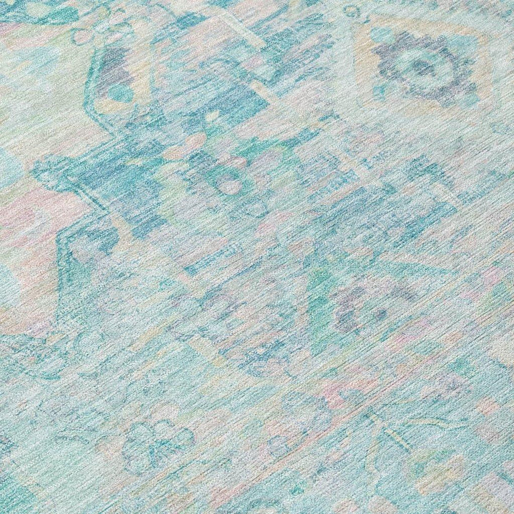 Aelain Teal Washable Indoor - Outdoor Rug - LOOMLAN - LOOMLAN Rugs - Outdoor Rugs